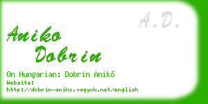 aniko dobrin business card