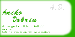 aniko dobrin business card